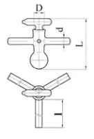 Кран вакуумный 3-ходовой D 18,8 отверстие 4 мм ГФ 6.451.284