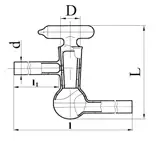 Кран вакуумный 1-ходовой D 18,8 отверстие 4 мм №1