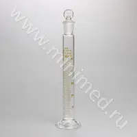 Цилиндр 2-50-1, конус 19/26, 1 кл. точности, мерный с пришлифованной пробкой, на стеклянном основании (ГОСТ 1770-74)