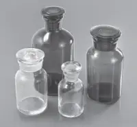 Склянка для реактивов 5000 мл из темного стекла с узкой горловиной и притертой пробкой, Greetmed