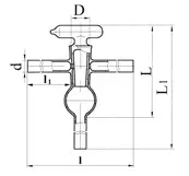 Кран вакуумный 2-ходовой D 18,8 отверстие 4 мм ГФ6.451.282-02