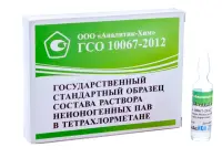 Стандартный образец состава раствора неонола АФ 9-12 в тетрахлорметане (неионогенных ПАВ в тетрахлорметане) ГСО 10067-2012