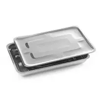 Лоток металлический прямоугольный с крышкой ЛМПрК-"МЕДИКОН", 260х180х30 ( AISI 430 (08Х17Т))