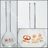 Колба мерная 1-100-2 с одной меткой и цилиндрической горловиной (ГОСТ 1770-74, ТУ 9464-013-52876351-2014)