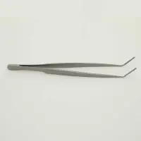 Пинцет изогнутый с атравматической нарезкой сосудистый 200х2 мм