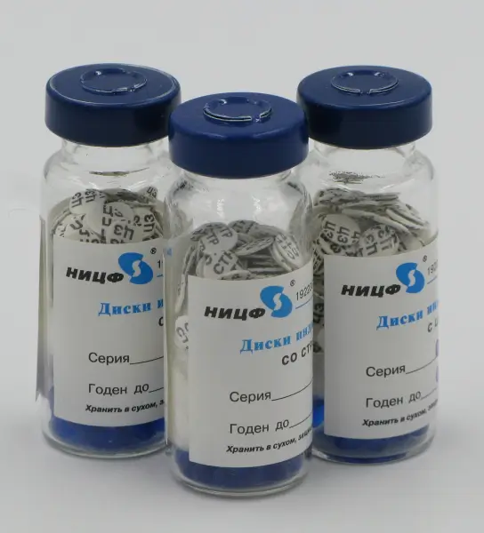 Диски с антибиотиками индикаторные НИЦФ с тилозином 30 мкг № 100 для ветеринарного применения